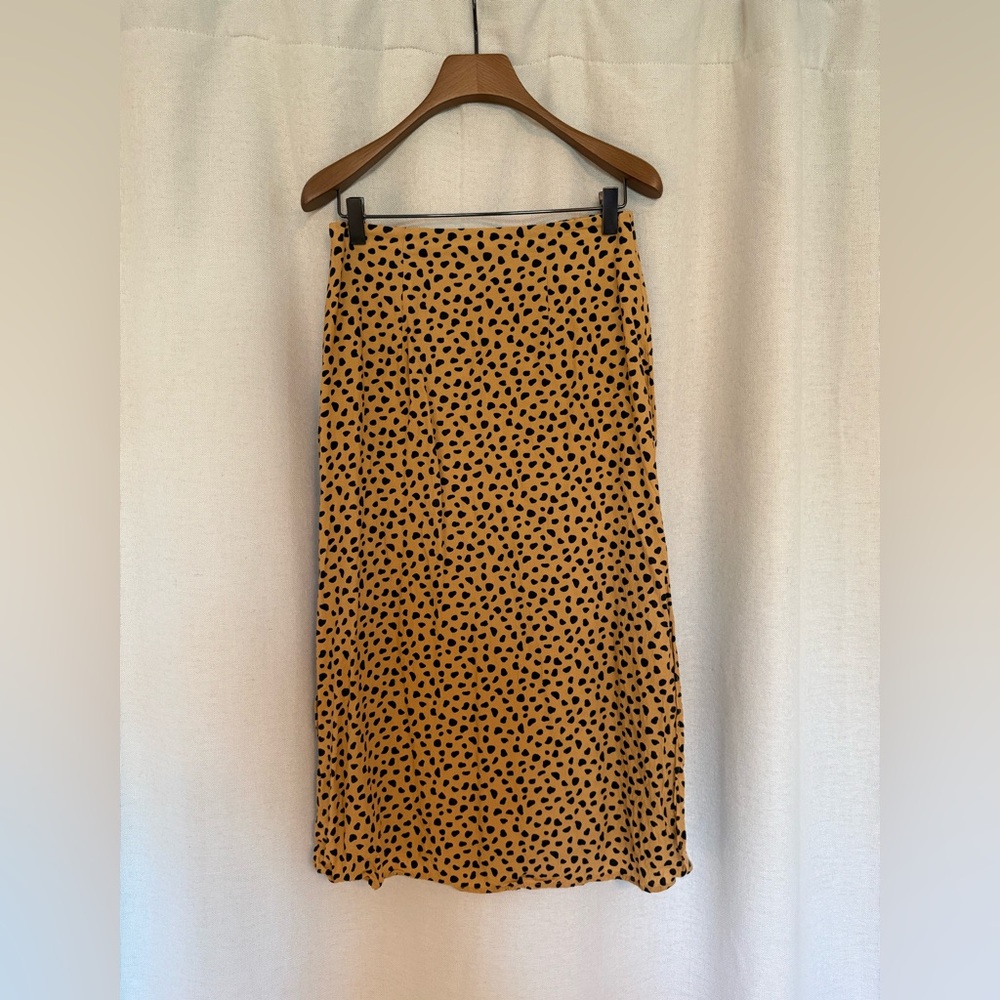 Marine Layer Spotted Midi Skirt in Black and Tan